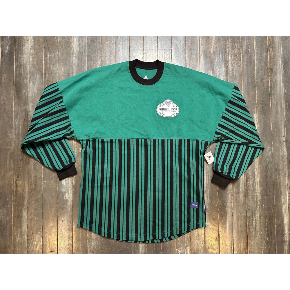 Disney Parks Haunted Mansion Ghost Host Spirit Jersey Green Black Striped